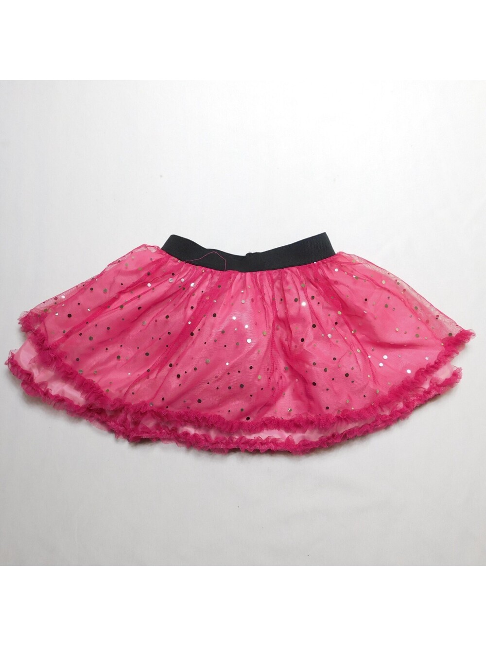 Toddler Girls Tutu Skirt Size 3T Pink Tulle Silver Sequin Polka Dot Tiered Dan